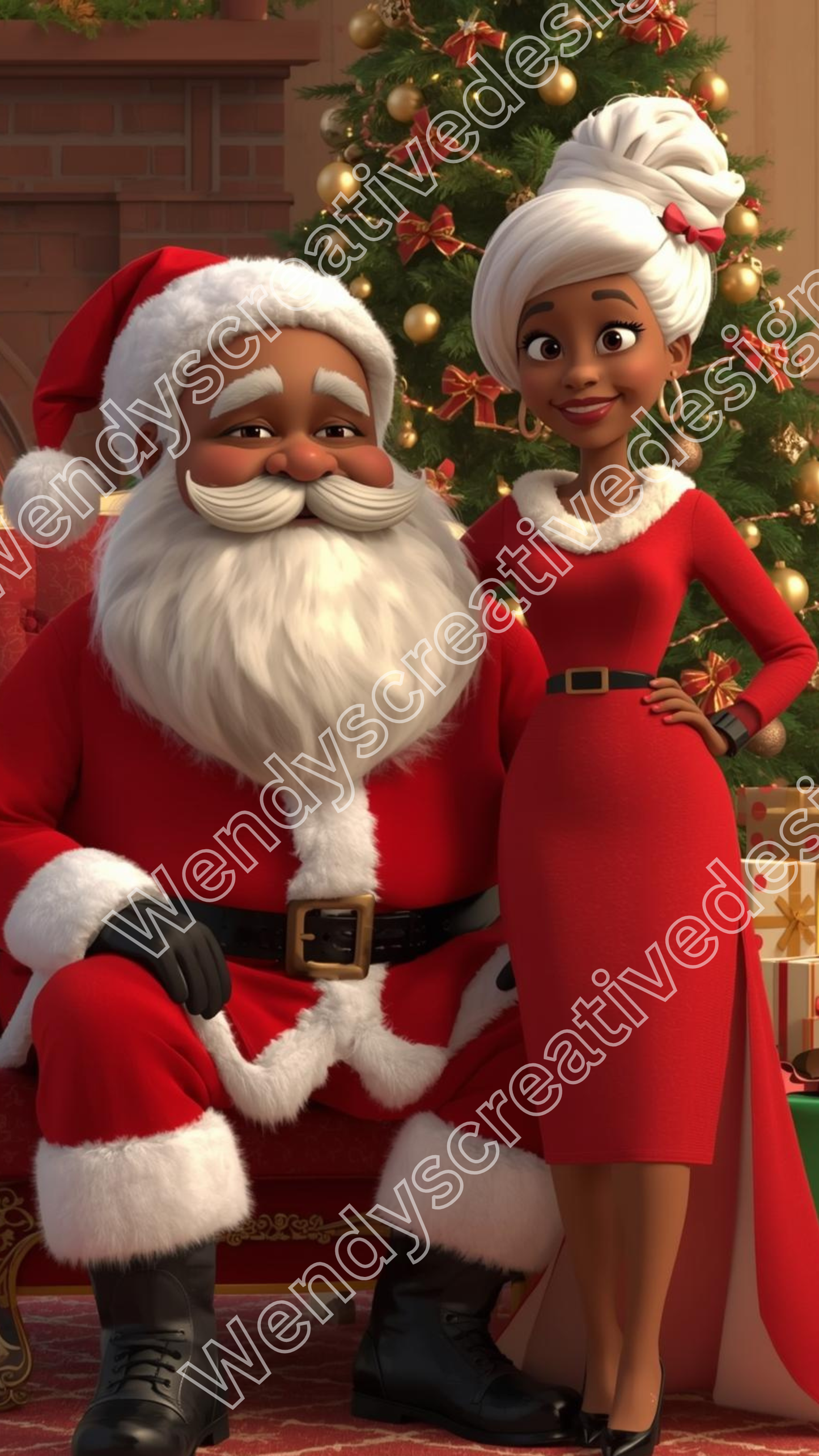 3 D Mr & Mrs Claus