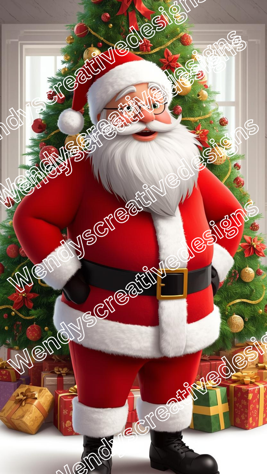 Santa by the Christmas Tree